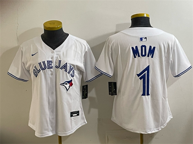 Youth Toronto Blue Jays #1 Mom White Limited Stitched Baseball Jersey